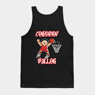 Certified Baller cute cartoon basketball player Tank Top